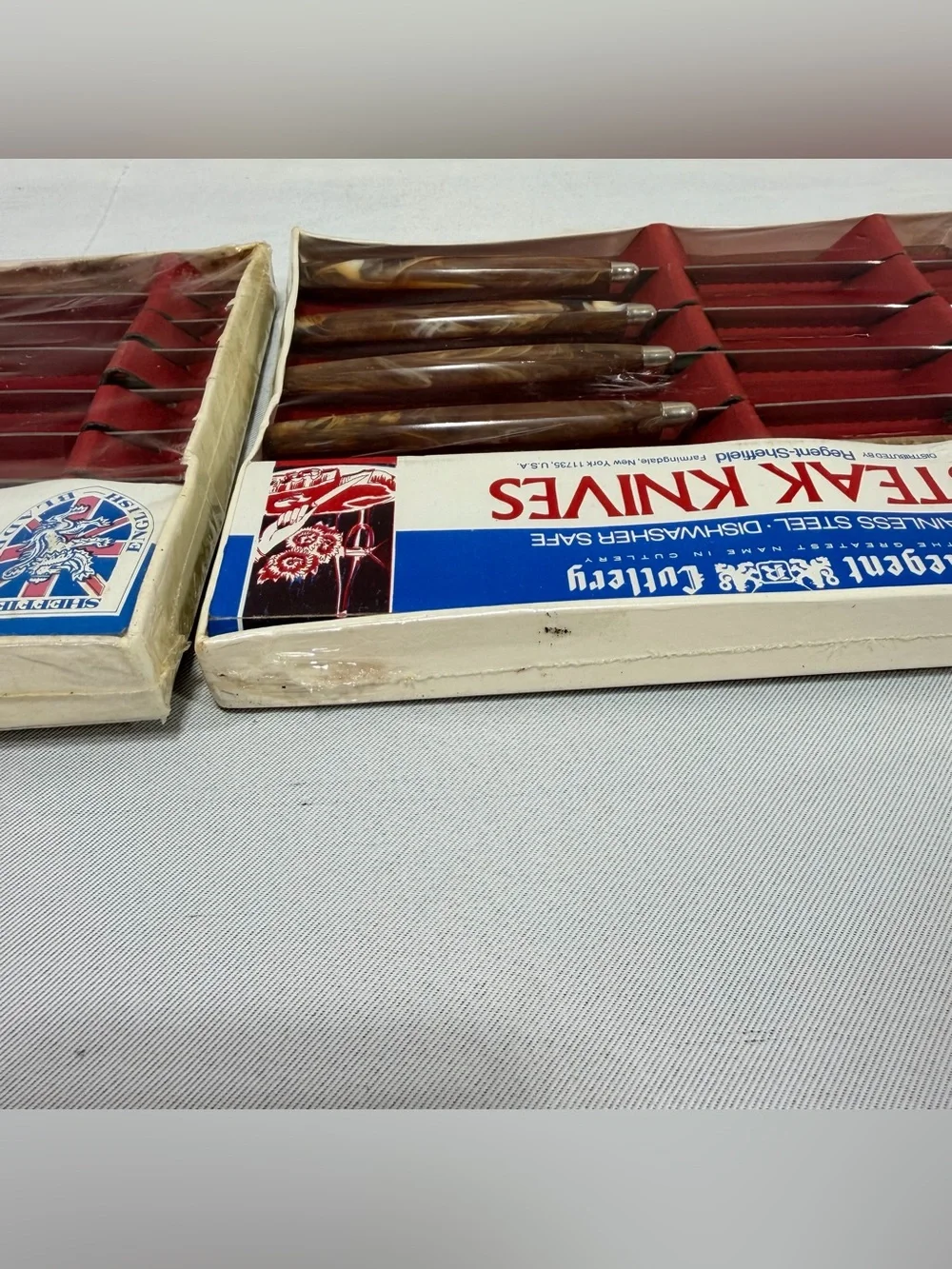 Vintage Cutlery Regent SHEFFIELD Steak Knife Sets ENGLAND STAINLESS 8 Pcs Total